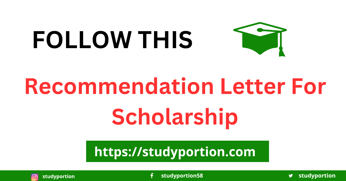 Recommendation Letter For Scholarship